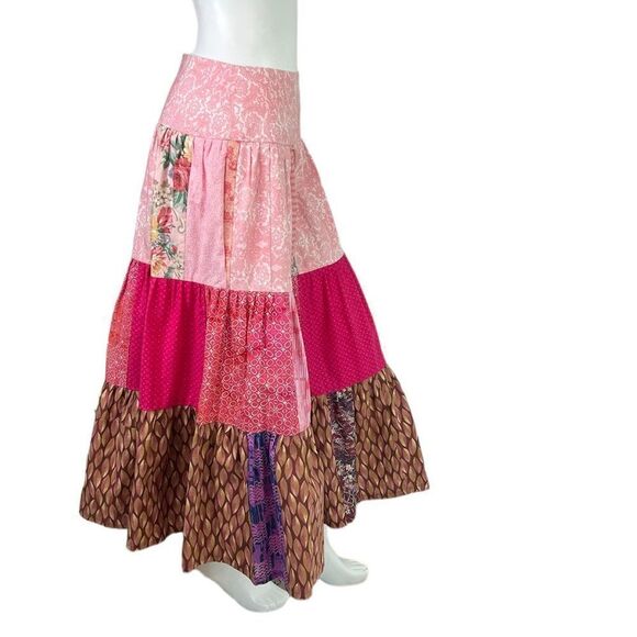 Margaret Wood Navajo-Seminole Fiber Artist Vintage 1980s Patchwork Skirt Size 8